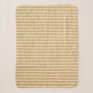 Pale Yellow Stripes Threaded Fabric Pattern Sherpa Blanket