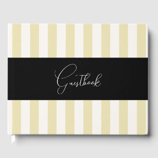 Pale Yellow Stripes Wedding Guest Book