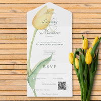 Pale Yellow Tulip Solo Pink Modern QR Code