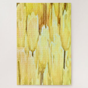 Pale Yellow Tulips Artistic Abstract Jigsaw Puzzle