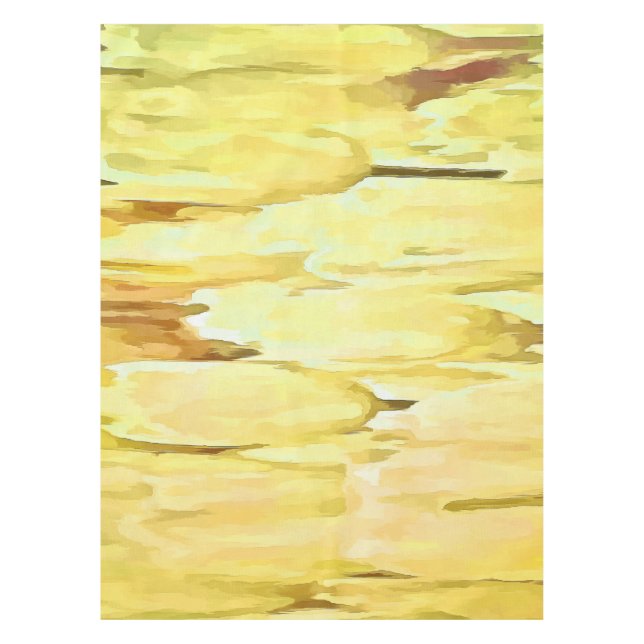 Pale Yellow Tulips Artistic Abstract Tablecloth (Front)