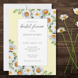 Pale Yellow Wild Daisies Bridal Shower  Invitation