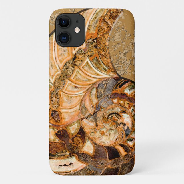 "Paleo-chic" Cleoniceras Cleon Ammonite Fossil Case-Mate iPhone Case (Back)