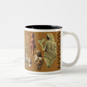 Paleolithic Woman Two-Tone Coffee Mug