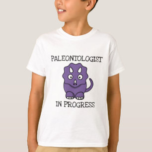 Paleontologist In Progress Purple Triceratops Boys T-Shirt
