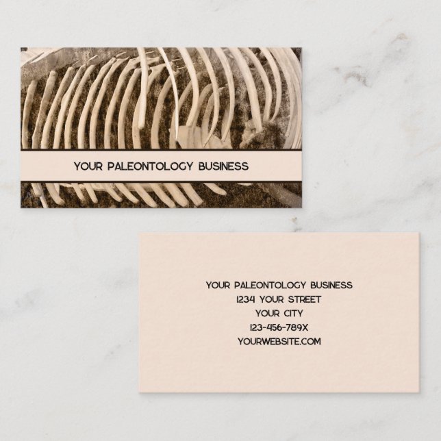 Paleontology Bones Whale Skeleton Business Card (Front/Back)