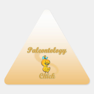 Paleontology Chick Triangle Sticker