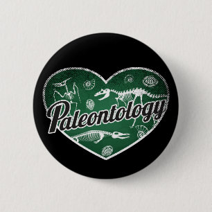 Paleontology Retro Heart Blackboard Love 6 Cm Round Badge