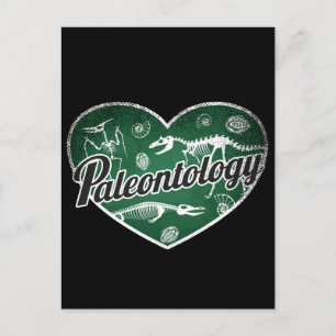 Paleontology Retro Heart Blackboard Love Postcard
