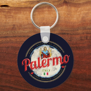 Palermo Capital Of Sicily Italy Vintage Souvenir Key Ring