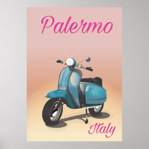 Palermo Italy Scooter poster