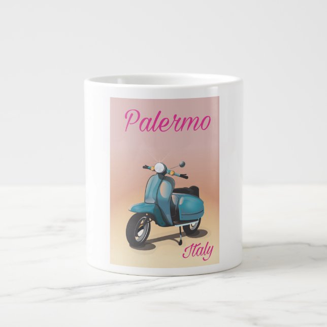 Palermo Italy Scooter poster Large Coffee Mug (Front)