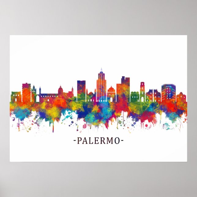 Palermo Italy Skyline Poster (Front)