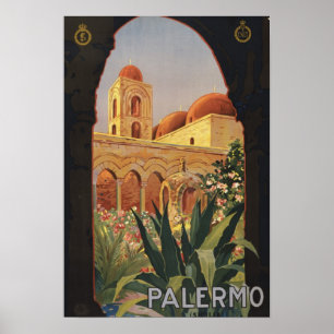 Palermo Italy Vintage Doorway Art Poster Print