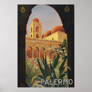 Palermo Italy Vintage Doorway Art Poster Print