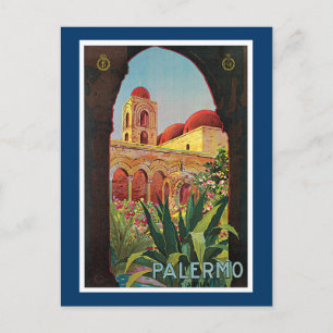 Palermo, Italy Vintage Travel Advertisement Postcard