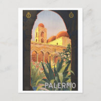 Palermo Italy Vintage Travel Poster Postcard