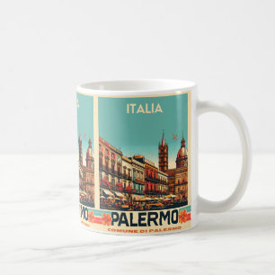 Palermo sicily italian vintage souvenir gifts coffee mug