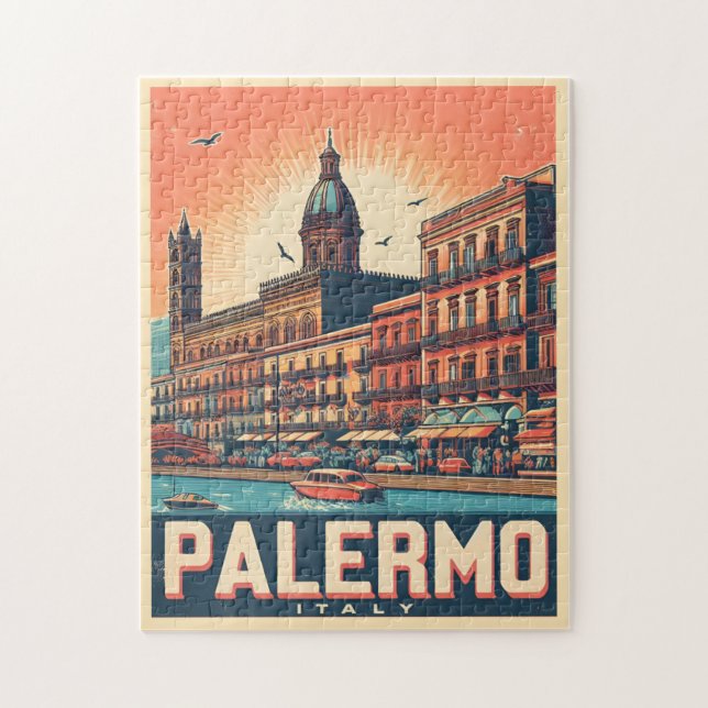 Palermo sicily italian vintage souvenir gifts jigsaw puzzle (Vertical)