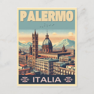 Palermo sicily italian vintage souvenir gifts postcard