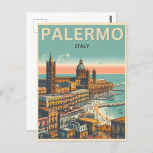 Palermo sicily italian vintage souvenir gifts postcard