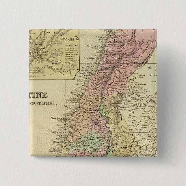 Palestine & Adjacent Countries 15 Cm Square Badge (Front)