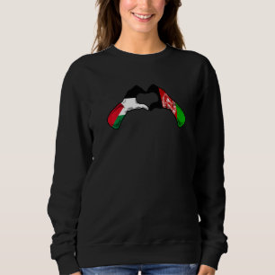 Palestine Afghanistan Flag Palestinian Afghan Hea Sweatshirt
