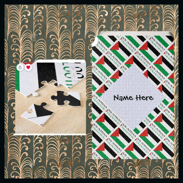 Palestine and Palestinian Flag Tiled with Your Nam Jigsaw Puzzle (Creator Uploaded)