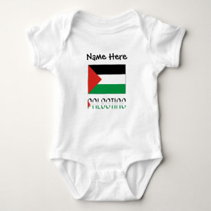 Palestine and Palestinian Flag with Your Name Baby Bodysuit