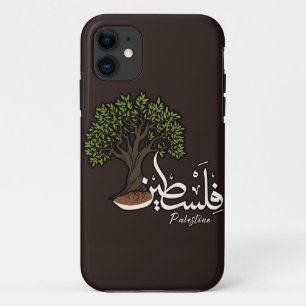 Palestine Arabic word with Palestinian Olive Tree iPhone 11 Case