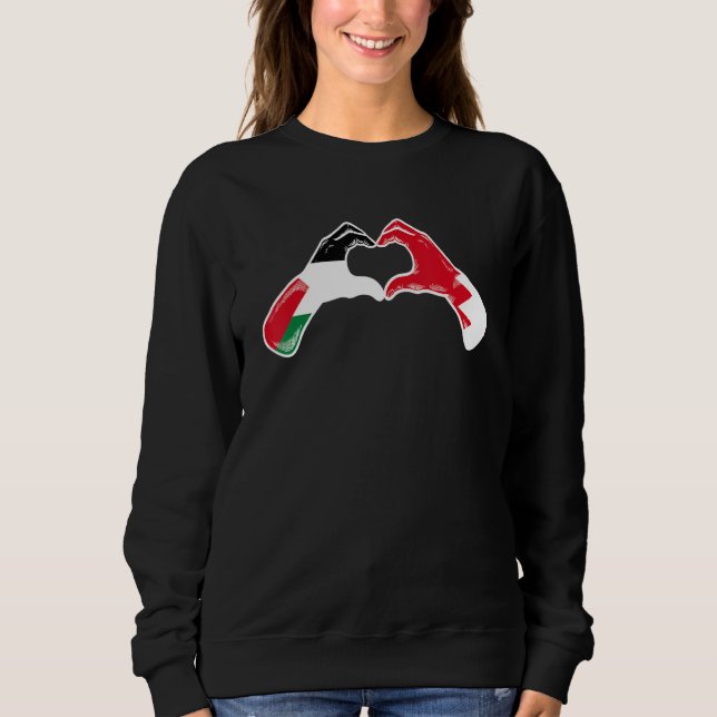 Palestine Bahrain Flag  Palestinian Bahrainian Hea Sweatshirt (Front)