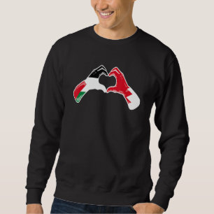 Palestine Bahrain Flag Palestinian Bahrainian Hea Sweatshirt