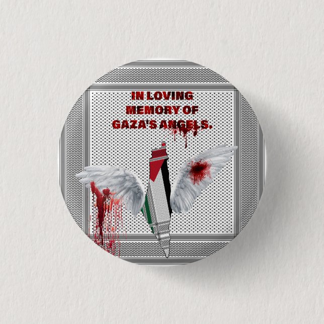 Palestine Button - Gaza Awareness Pin Button (Front)