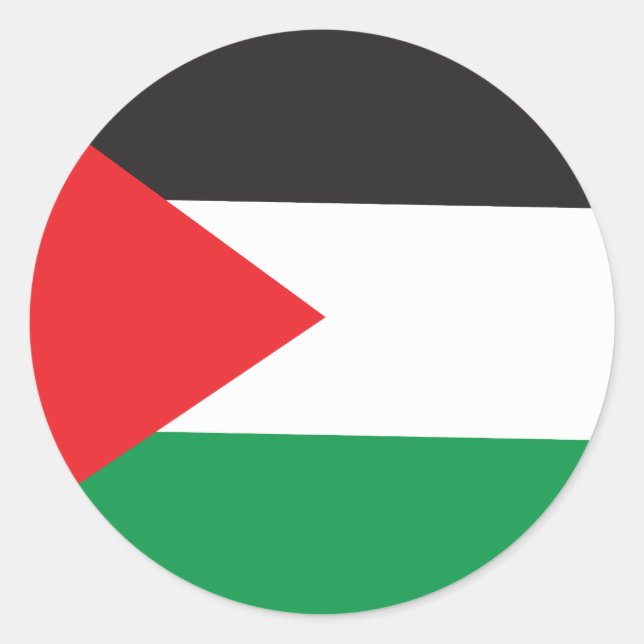 Palestine Button, Patriotic Palestinian Flag Classic Round Sticker (Front)