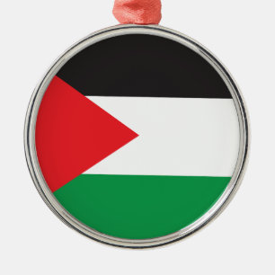 Palestine Button, Patriotic Palestinian Flag Metal Ornament