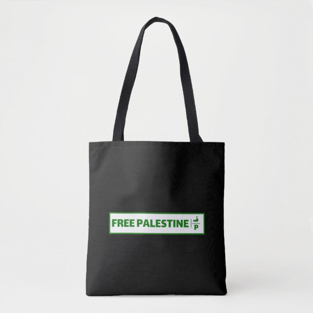 Palestine car registration plate - Free Palestine. Tote Bag (Front)