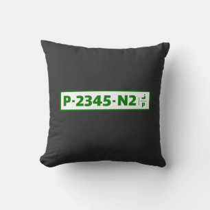 Palestine car registration plate - not real  cushion