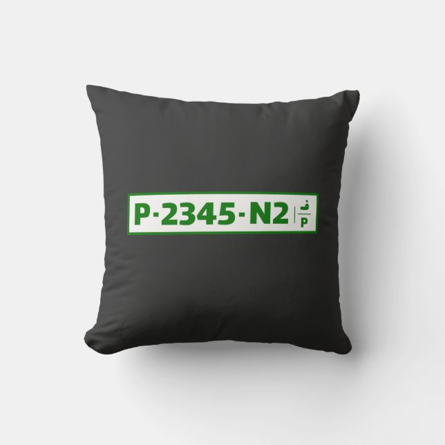 Palestine car registration plate - not real  cushion (Front)