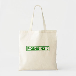 Palestine car registration plate - not real tote bag