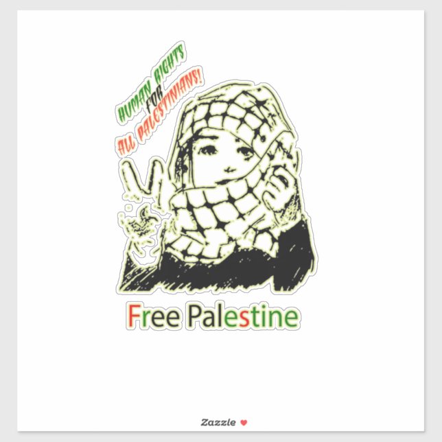 Palestine Car Sticker, Palestinian Flag Decal, Gaz (Sheet)