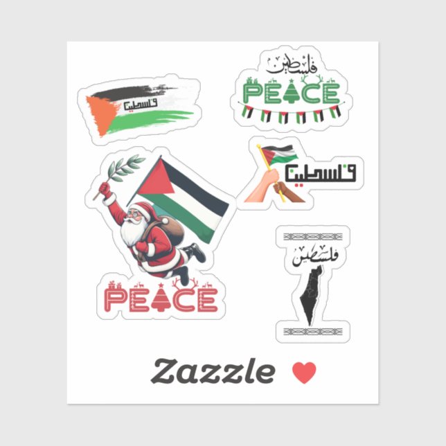 palestine christmas stickers (Sheet)