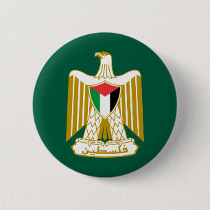 Palestine country coat arms symbol emblem flag eag 6 cm round badge