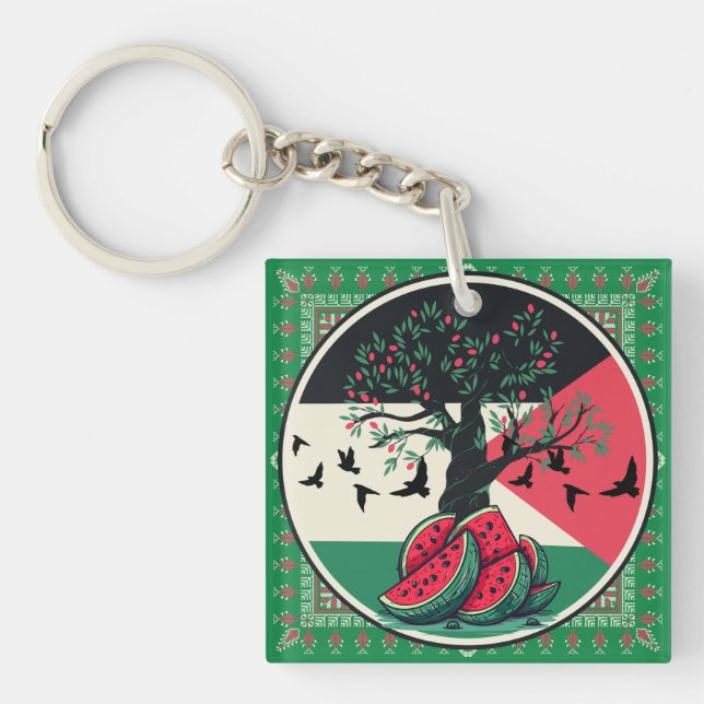 palestine culuture | palestine watermelon, olive t key ring (Front)