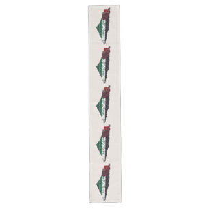Palestine Embroidery tatreez Pattern flag map free Long Table Runner