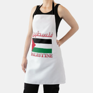 Palestine Flag فلسطين Arabic & English WordArt Apron