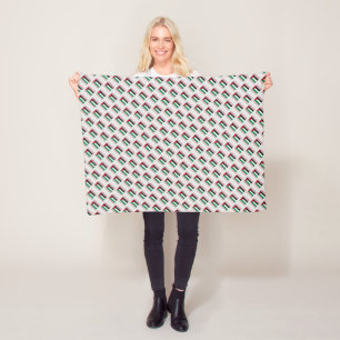 Palestine Flag فلسطين Arabic & English WordArt Fleece Blanket
