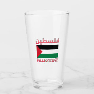 Palestine Flag فلسطين Arabic & English WordArt Glass