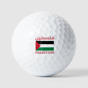 Palestine Flag فلسطين Arabic & English WordArt Golf Balls