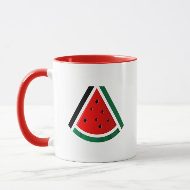 Palestine Flag فلسطين Peace Love | Watermelon Flag Mug (Left)