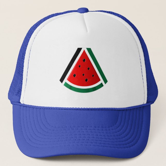 Palestine Flag فلسطين Peace Love | Watermelon Flag Trucker Hat (Front)